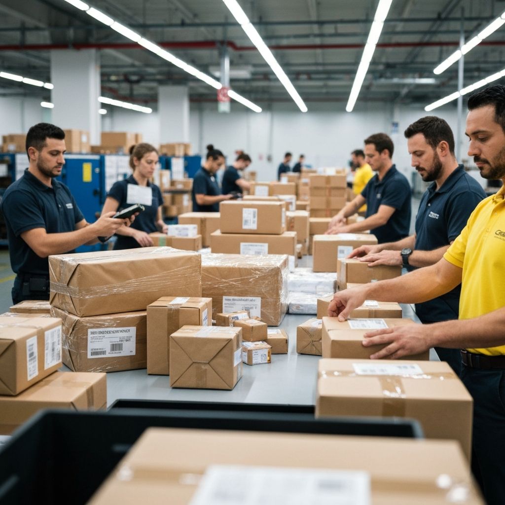 Courier delivery in progress